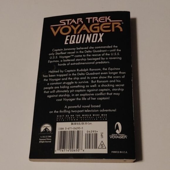 3/$13 Star Trek Voyager: Equinox adult novel paperback 1999 by Diane Carr - Picture 4 of 5